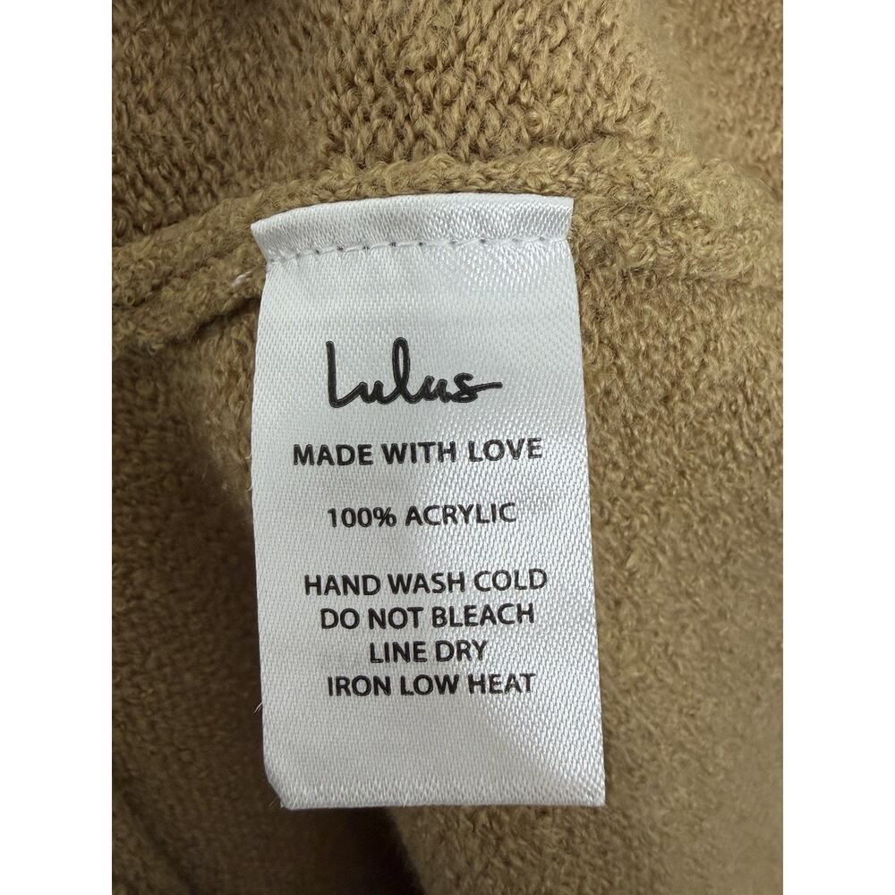 Lulus The Way I Feel Tan Cutout Midi Sweater Dress Size Large NWT - Picture 5 of 7